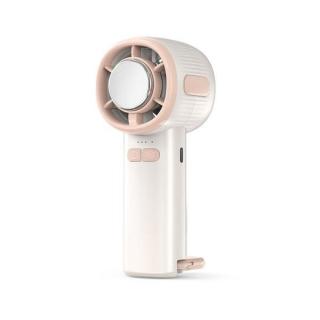 Hordozható kézi ventilátor, USB újratölthető, digitális kijelzős, 3 sebességes (fehér)