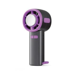 Hordozható kézi ventilátor, USB újratölthető, digitális kijelzős, 3 sebességes (szürke)