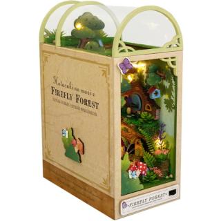 Miniatűr ház DIY 3D fa puzzle könyvkuckó könyvtámasz (TC35 Firefly Forest)