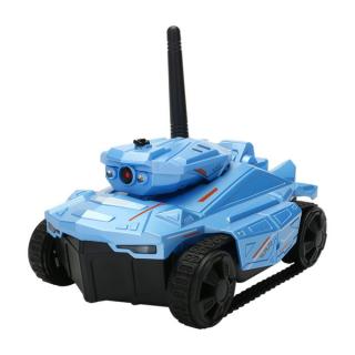 Tank játék autó RC távirányítóval, 720P HD kamerával, APP vezérléssel (kék)