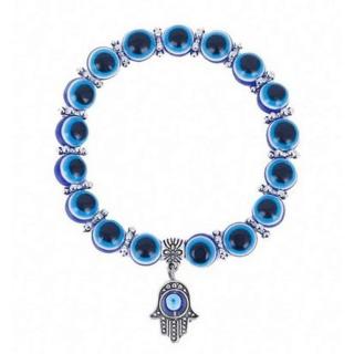 Kék hamsa keze karkötő