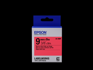 Epson LK-3RBP pasztel piros alapon fekete eredeti címkeszalag