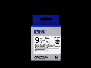 Epson LK-3TBN átlátszó alapon fekete eredeti címkeszalag