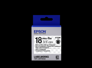 Epson LK-5TBN átlátszó alapon fekete eredeti címkeszalag