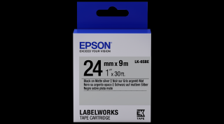 Epson LK-6SBE matt ezüst alapon fekete eredeti címkeszalag