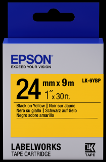 Epson LK-6YBP pasztel sárga alapon fekete eredeti címkeszalag