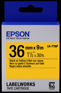 Epson LK-7YBP pasztel sárga alapon fekete eredeti címkeszalag