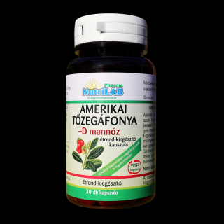 NutriLAB Amerikai tőzegáfonya + D mannóz vega  kapszula 30X