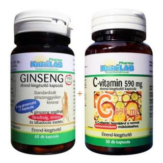 NutriLAB Ginseng + AJÁNDÉK C-vitamin - 60+30 db