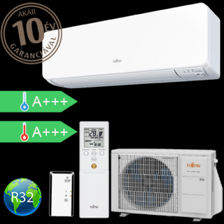 FUJITSU ASYG07KGTF/AOYG07KGCB (kültéri + beltéri egység) Oldalfali split klíma 2.0 kW Hősz. Inver. R32