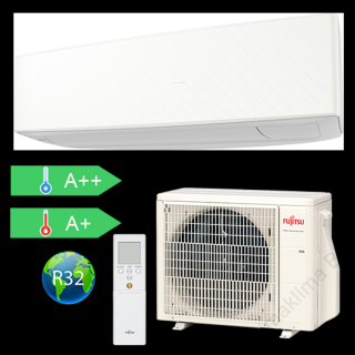 Fujitsu Design ASYG12KETF/AOYG12KETA (kültéri + beltéri egység) Oldalfali split klíma(Fehér) 3,4 kW Hősz. Inver. R32