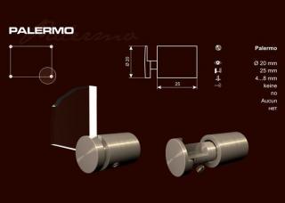 Palermo távtartó (furat nem kell) - 25 mm eltartású