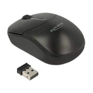 DeLock Optical 3-button mini mouse 2.4 GHz wireless Black