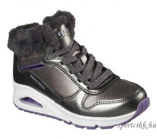 Skechers lány bélelt bakancs 310518L/GUN UNO-COZY ON AIR