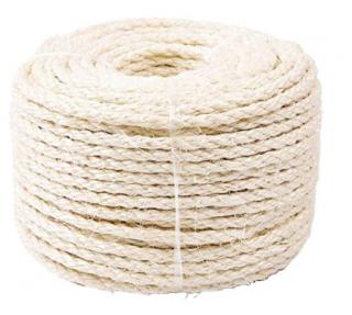 Sodrott sisal / szizál kötél, fehér, 10 mm, 100 m/dob