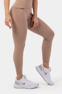 Biopamut bordázott magas derékú leggings 405 - Barna (S) - NEBBIA