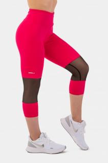 Magas derékú ¾ hosszúságú sportos leggings 406 - Rózsaszín (S) - NEBBIA
