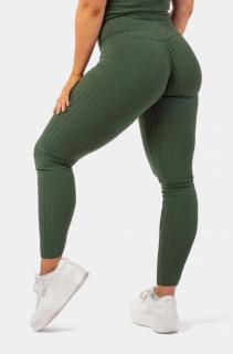 NEBBIA biopamut bordázott magas derékú leggings 405 - SötétZöld (XS) - NEBBIA