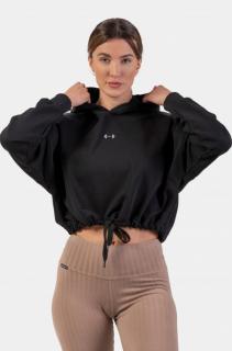 NEBBIA Laza crop kapucnis pulóver Iconic 421 - Fekete (XS) - NEBBIA