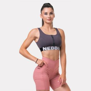 Nebbia Smart Zip Női sportmeltartó 578 - Marron (XS) - NEBBIA