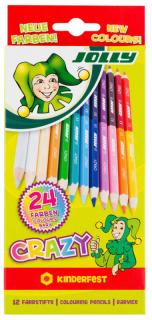 Színes ceruza 12/klt JOLLY Crazy kétvégű 24 szín