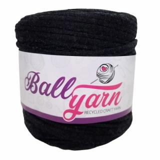 Ballyarn pólófonal - Fekete bolyhos/puha