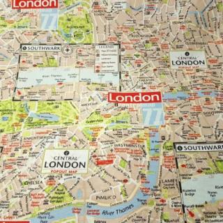 London térképes dekorvászon (vastagabb)