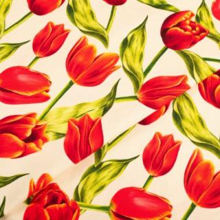 Tulipános - PRÉMIUM - pamut dekor - DIGITÁLIS