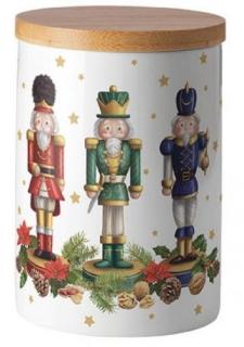 Bearded Nutcracker nagy porcelán tároló bambusz tetõvel