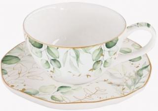 Botanique porcelán teáscsésze aljjal