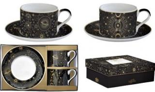 Celestial 2 személyes porcelán teás csésze aljjal dobozban