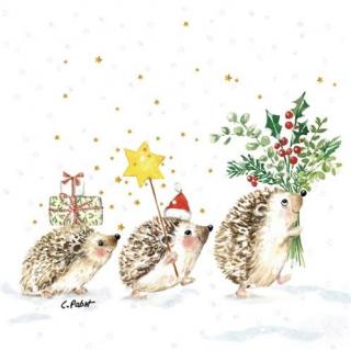 Christmas Hedgehogsz papírszalvéta