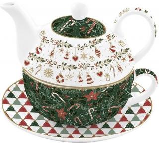 Coffee Mania Fancy Christmas egy személyes porcelán csésze, kanna szett dobozban