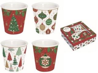 Coffee Mania Jingle Bells 4 darabos espressos pohát szett dobozban