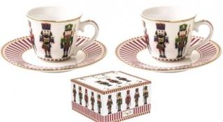 Diótörõ porcelán espresso szett, dobozban