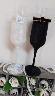 Egyedi Menyasszony-Võlegény peszgõs pohár, kék