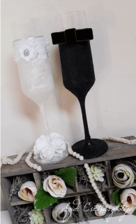 Egyedi Menyasszony-Võlegény peszgõs pohár, Lila
