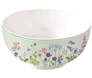 Floraison porcelán tál, zöld