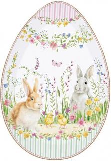 Happy Easter tojás formájú porcelán tálca dobozban