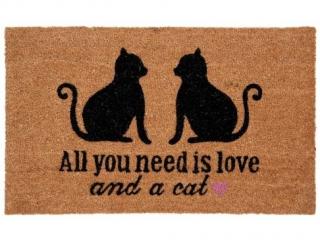 Kókusz lábtörlõ, "All you need is love and a cat"