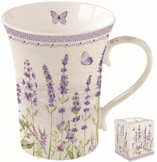 Lavender Field nagy porcelán bögre dobozban