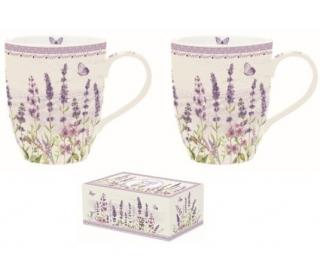 Lavender Field nagy porcelán bögre szett dobozban