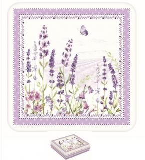 Lavender Field parafa poháralátét szett, 6 db. dobozban