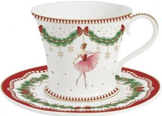 Magie de Noel balerinás porcelán csésze aljjal, dobozban