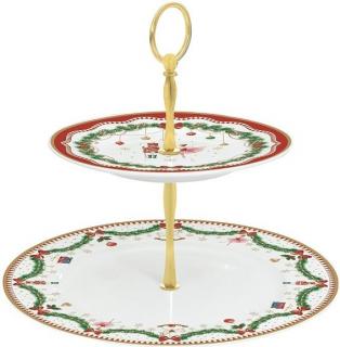 Magie de Noel emeletes porcelán süteményes állvány dobozban