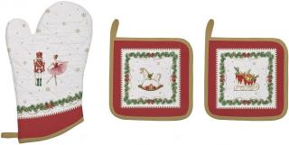 Magie de Noel pamut konyhai kesztyû+2 db. edényalátét szett