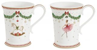 Magie de Noel porcelán bögre szett balerinával, hintalóval, dobozban