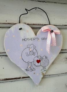 Mothers Day szív táblakép, lila