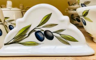 Olíva kerámia szalvétatartó