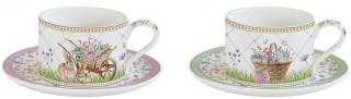 Spring Bloom porceláncsésze alljal, 2 személyes, dobozban